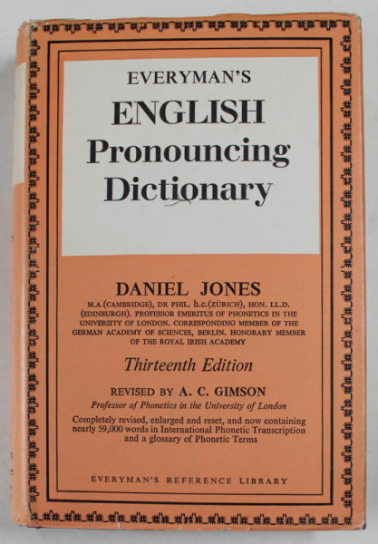 ENGLISH PRONOUNCING DICTIONARY by DANIEL JONES , 1972