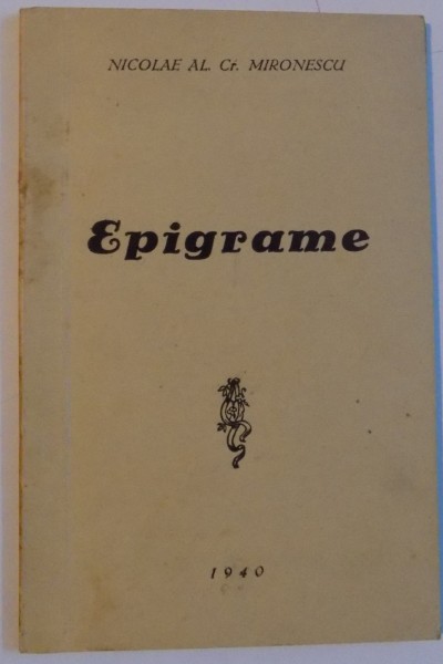 EPIGRAME , 1940 , DEDICATIE*