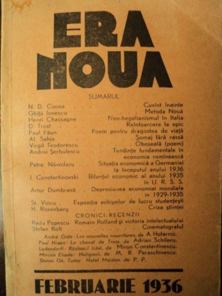 ERA NOUA, FEBRUARIE 1936