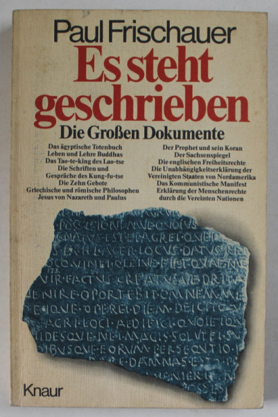 ES STEHT GESCHRIEBEN - DIE GROSEN DOKUMENTE von PAUL FRISCHAUER , 1977