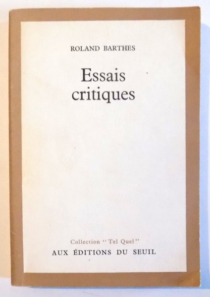 ESSAIS CRITIQUES par ROLAND BARTHES , 1964