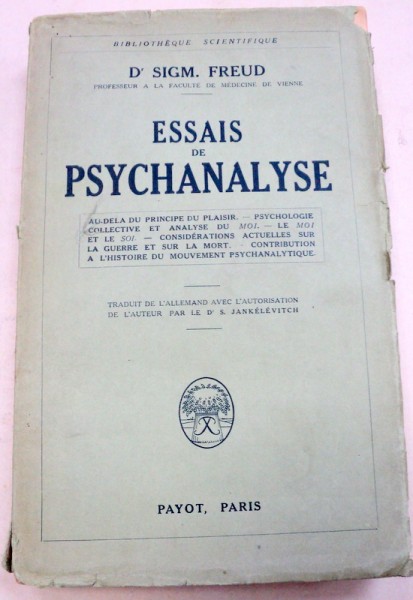 ESSAIS DE PSYCHANALYSE-SIGMUND FREUD  1936