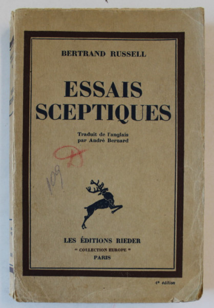 ESSAIS SCEPTIQUES par BERTRAND RUSSELL , 1933