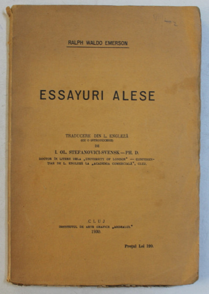 ESSAYURI ALESE de RALPH WALDO EMERSON , 1930
