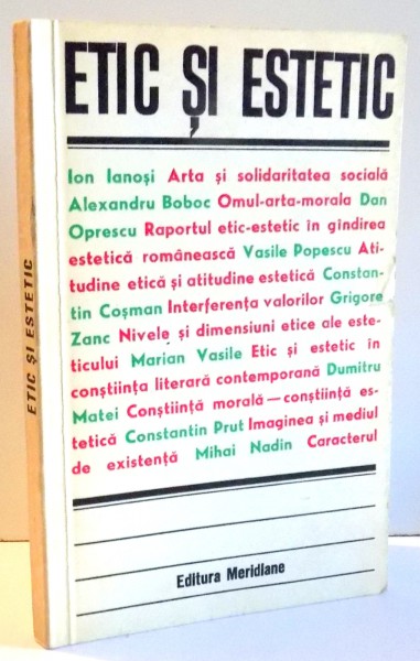 ETIC SI ESTETIC de DUMITRU MATEI , 1979