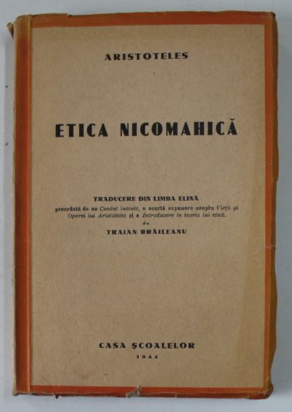 ETICA NICOMAHICA de ARISTOTEL , 1944