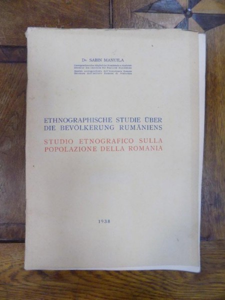 Etnographische studie uber die bevolkerung Rumaniens, Studio etnografico sulla popolazione della Romania 1938
