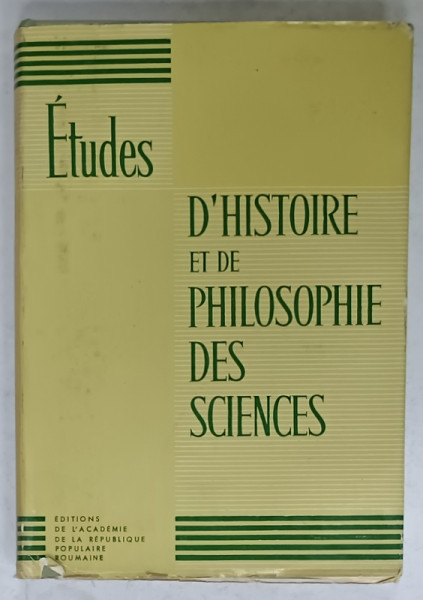 ETUDES D 'HISTOIRE ET DE PHILOSOPHIE DES SCIENCES , ANII '60