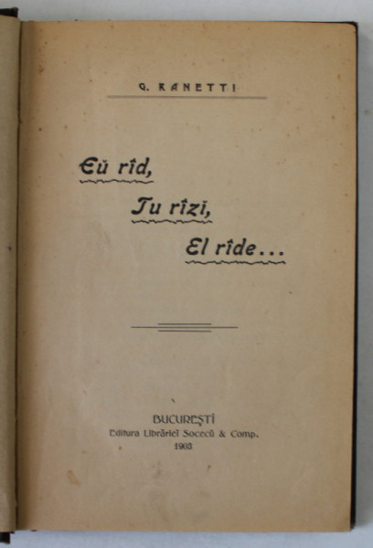 EU RID , TU RIZI , EL RIDE ...de G. RANETTI , 1903