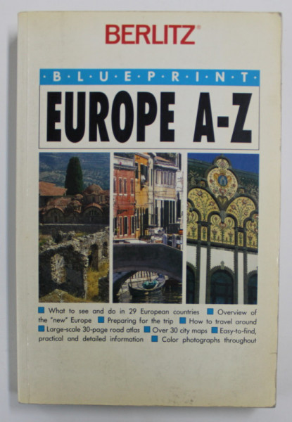 EUROPE A- Z - GHID BERLITZ , BLUE PRINT , 1991