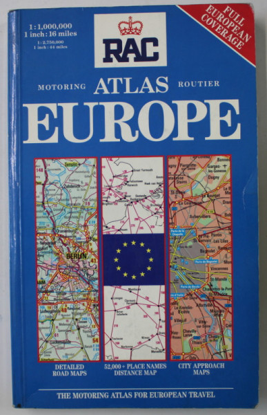 EUROPE , MOTORING ATLAS ROUTIER , FULL EUROPEAN COVERAGE , 1992