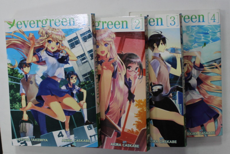 EVERGREEN ,  VOLUMES  1 - 4  , story by YUYUKO TAKEMIYA , art AKIRA CASKABE , 2016, BENZI DESENATE *