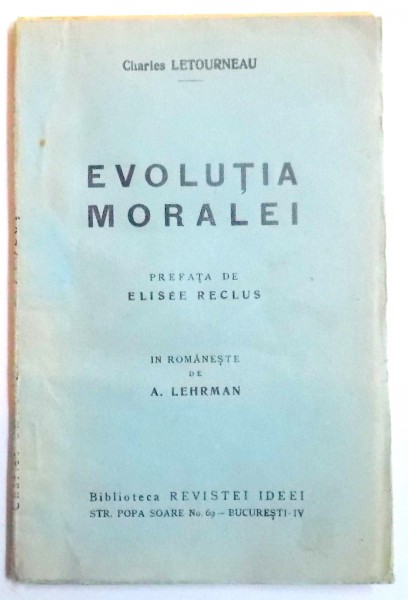 EVOLUTIA MORALEI de CHARLES LETOURNEAU