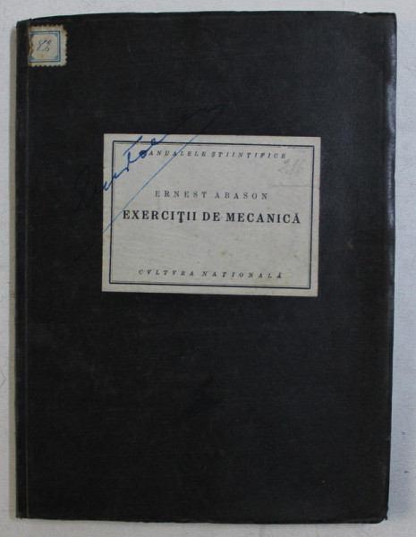 EXERCITII DE MECANICA. STATICA de ERNEST ABASON  1924