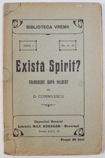 EXISTA SPIRIT ? traducere dupa HILBERT de D. CORNILESCU , 1916