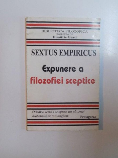 EXPUNERE A FILOZOFIEI SCEPTICE de SEXTUS EMPIRICUS