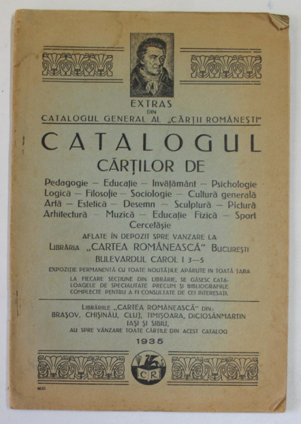 EXTRAS DIN CATALOGUL GENERAL AL  '' CARTII ROMANESTI '' ( EDITURA )  , 1935
