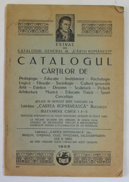 EXTRAS DIN CATALOGUL GENERAL AL  '' CARTII ROMANESTI '' ( EDITURA )  , 1935
