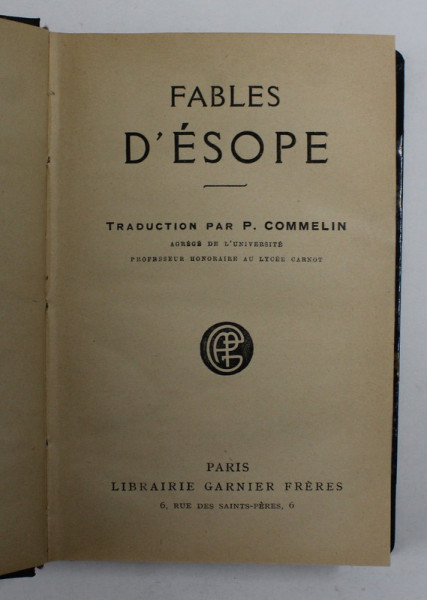 FABLES D 'ESOPE , 1915