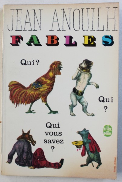 FABLES par JEAN ANOUILH , 1962