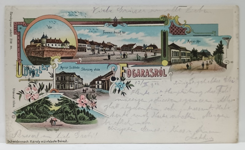 FAGARAS , CROMOLITOGRAFIE , CARTE POSTALA , CLASICA , DATATA  1904