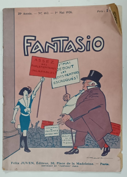FANTASIO , REVISTA FRANCEZA , No. 462 , 1er MAI 1926