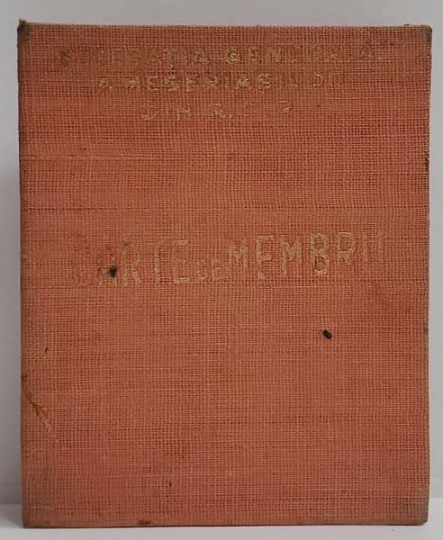 FEDERATIA GENERALA A MESERIASILOR DIN R.P.R , CARNET DE MEMBRU , 1951