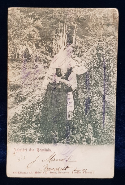 FEMEIE  CU NAFRAMA , PORT POPULAR , CARTE POSTALA ILUSTRATA , CLASICA