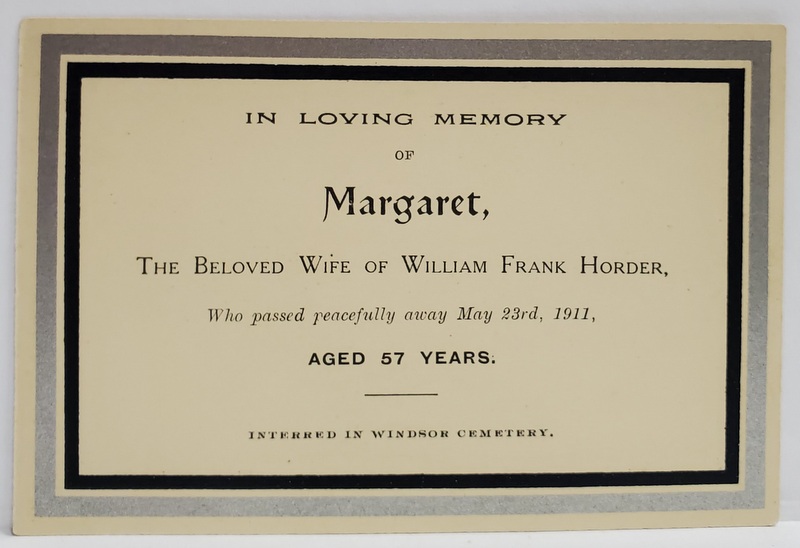 FERPAR IN MEMORIA MARGARETEI  HORDER , 1911