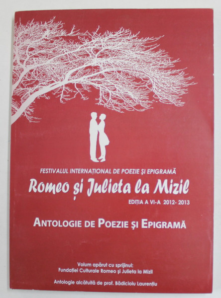 FESTIVALUL INTERNATIONAL DE POEZIE SI EPIGRAMA - ROMEO SI JULIETA LA MIZIL - ANTOLOGIE DE POEZIE SI DRAMA , 2012 -2013 , APARUTA 2013