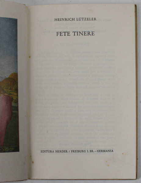 FETE TINERE de HEINRICH LUTZELER , COPERTI REFACUTE