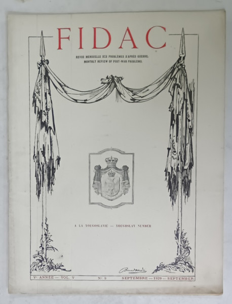 FIDAC , REVUE MENSUELLE DES PROBLEMES D 'APRES GUERRE , No. 9 , 1929