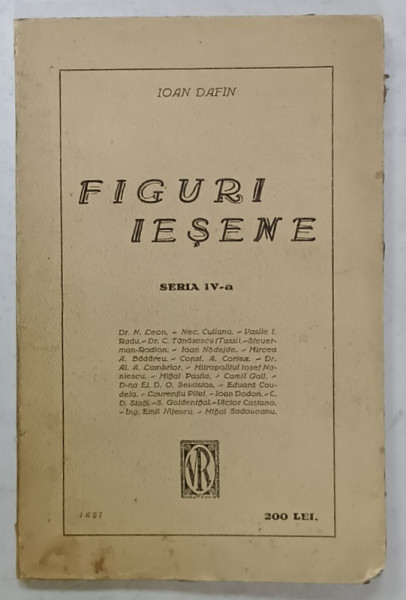 FIGURI IESENE de IOAN DAFIN , ANII '20 , DEDICATIE *