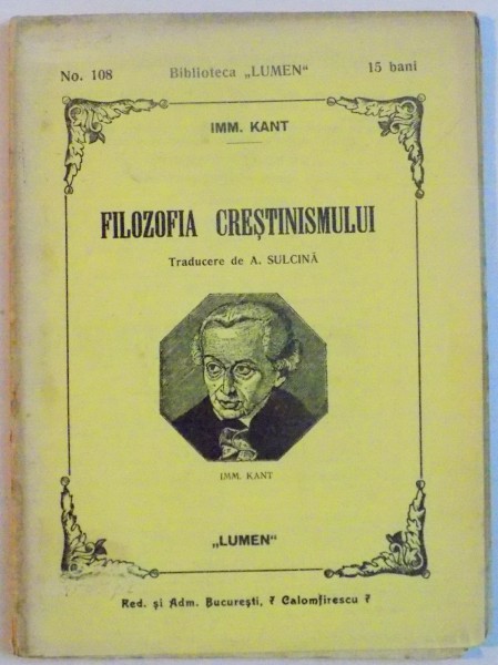 FILOZOFIA CRESTINISMULUI de IMMANUEL KANT