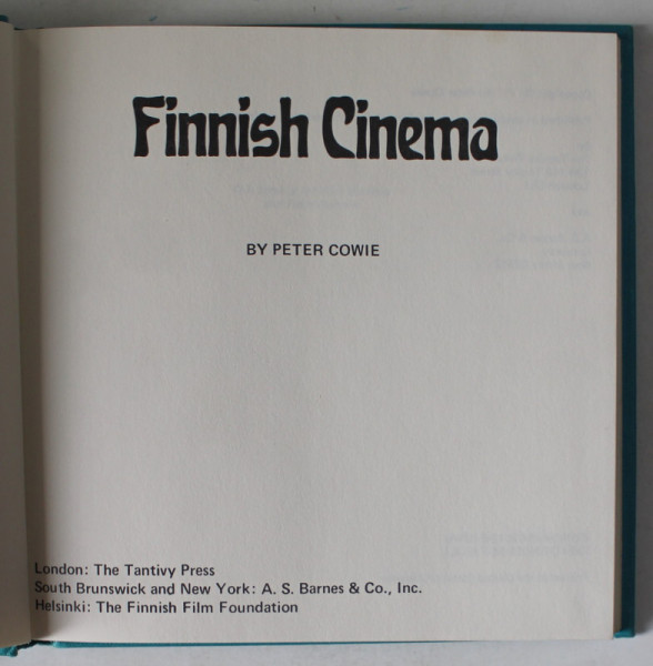 FINNISH CINEMA by PETER COWIE , ANII '70