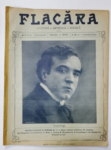 FLACARA , LITERARA , ARTISTICA , SOCIALA , ANUL II , NR. 18 , 16 februarie ,  1913