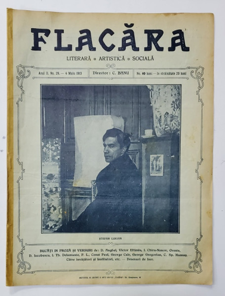 FLACARA , LITERARA , ARTISTICA , SOCIALA , ANUL II , NR. 29, 4 MAI , 1913