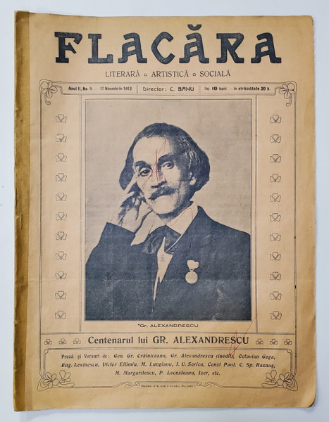 FLACARA , LITERARA , ARTISTICA , SOCIALA , ANUL II , NR. 5 , 17 NOV. 1912