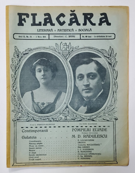 FLACARA , LITERARA , ARTISTICA , SOCIALA , ANUL III , NR. 29 , 3 MAI   , 1914