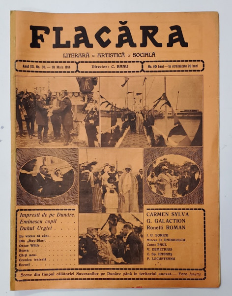 FLACARA , LITERARA , ARTISTICA , SOCIALA , ANUL III , NR. 30 , 10 MAI 1914