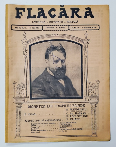 FLACARA , LITERARA , ARTISTICA , SOCIALA , ANUL III , NR. 33 , 31 MAI , 1914