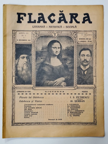 FLACARA , LITERARA , ARTISTICA , SOCIALA , ANUL III , NR. 9 , 14 DECEMBRIE ,  1913