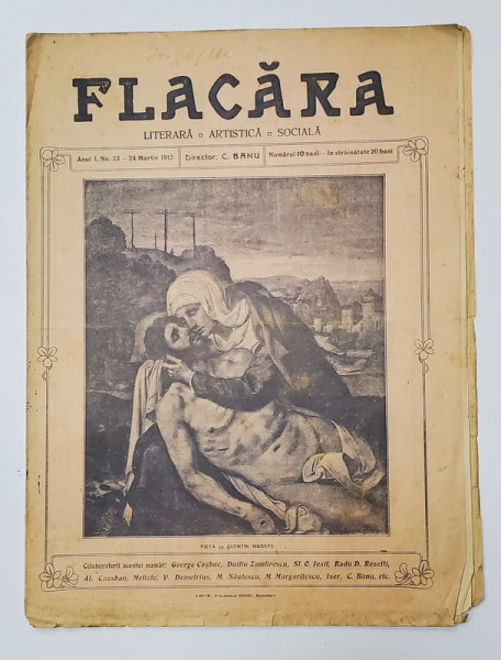 FLACARA  LITERARA , ARTISTICA , SOCIALA , REVISTA , ANUL I , NR. 23  ,  24 MARTIE   , 1912