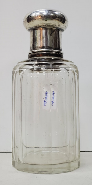 Flacon din cristal pentru parfum cu montura si dop din argint, Germania, cca. 1900