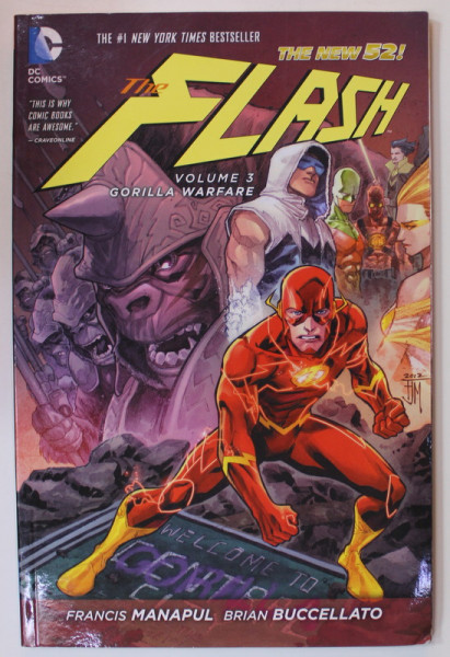 FLASH , VOLUME 3 : GORILLA WARFARE by FRANCIS MANAPUL and BRIAN BUCCELLATO , 2013, BENZI DESENATE