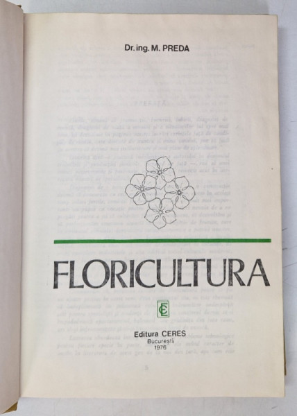FLORICULTURA  de MILEA PREDA , 1976