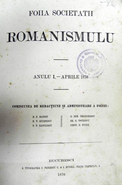 FOIA SOCIETATII ROMANISMULUI