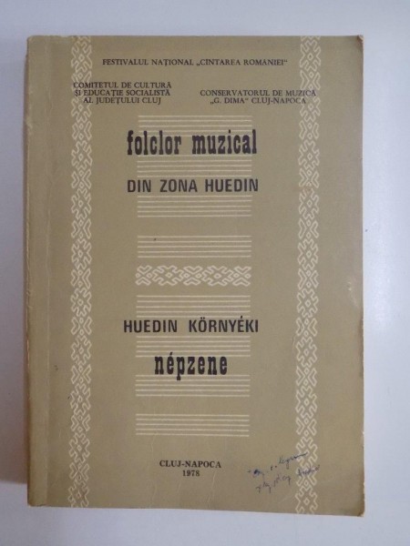FOLCLOR MUZICAL DIN ZONA HUEDIN , HUEDIN KORNYEKI NEPZENE de TRAIAN MARZA...MIRCEA BEJINARIU, 1978