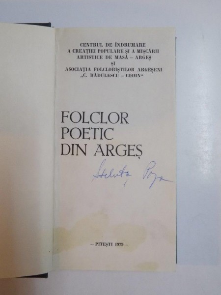 FOLCLOR POETIC DIN ARGES 1979