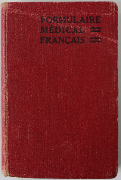 FORMULAIRE MEDICAL FRANCAIS par A. DUCHEMIN et G. BOEZ , 1941 , FORMAT REDUS